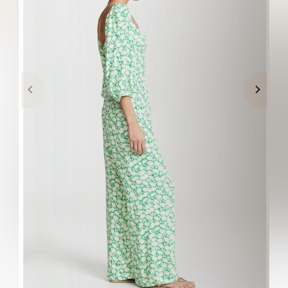 CAPULET Manzanita jumpsuit fitted boned bodice zipper floral green medium BNWT